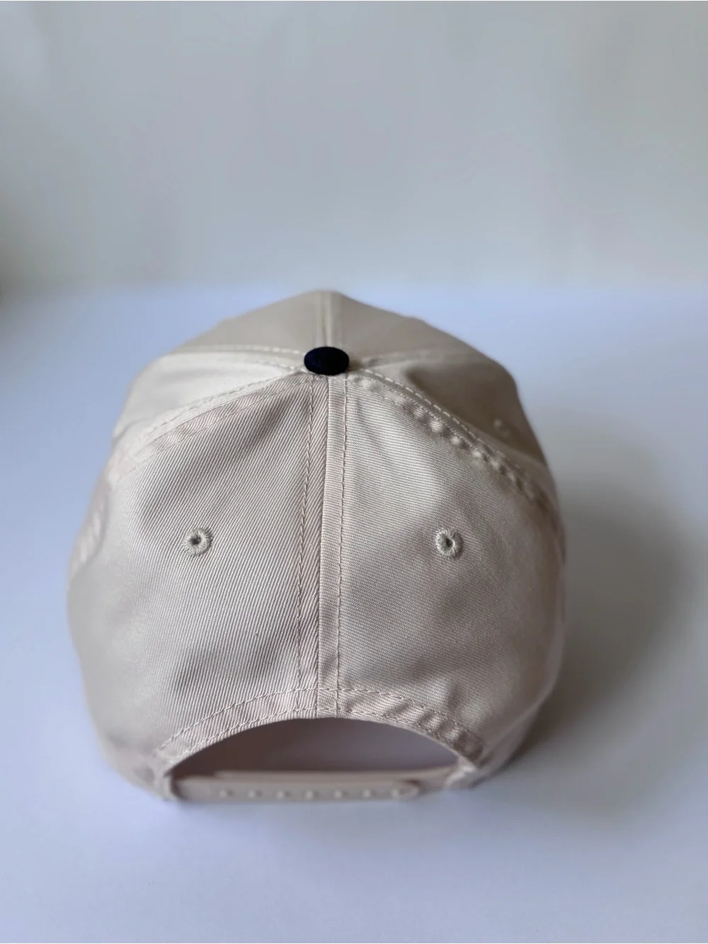 Dutch Bros Upside Down SnapBack Hat- Cream & Navy